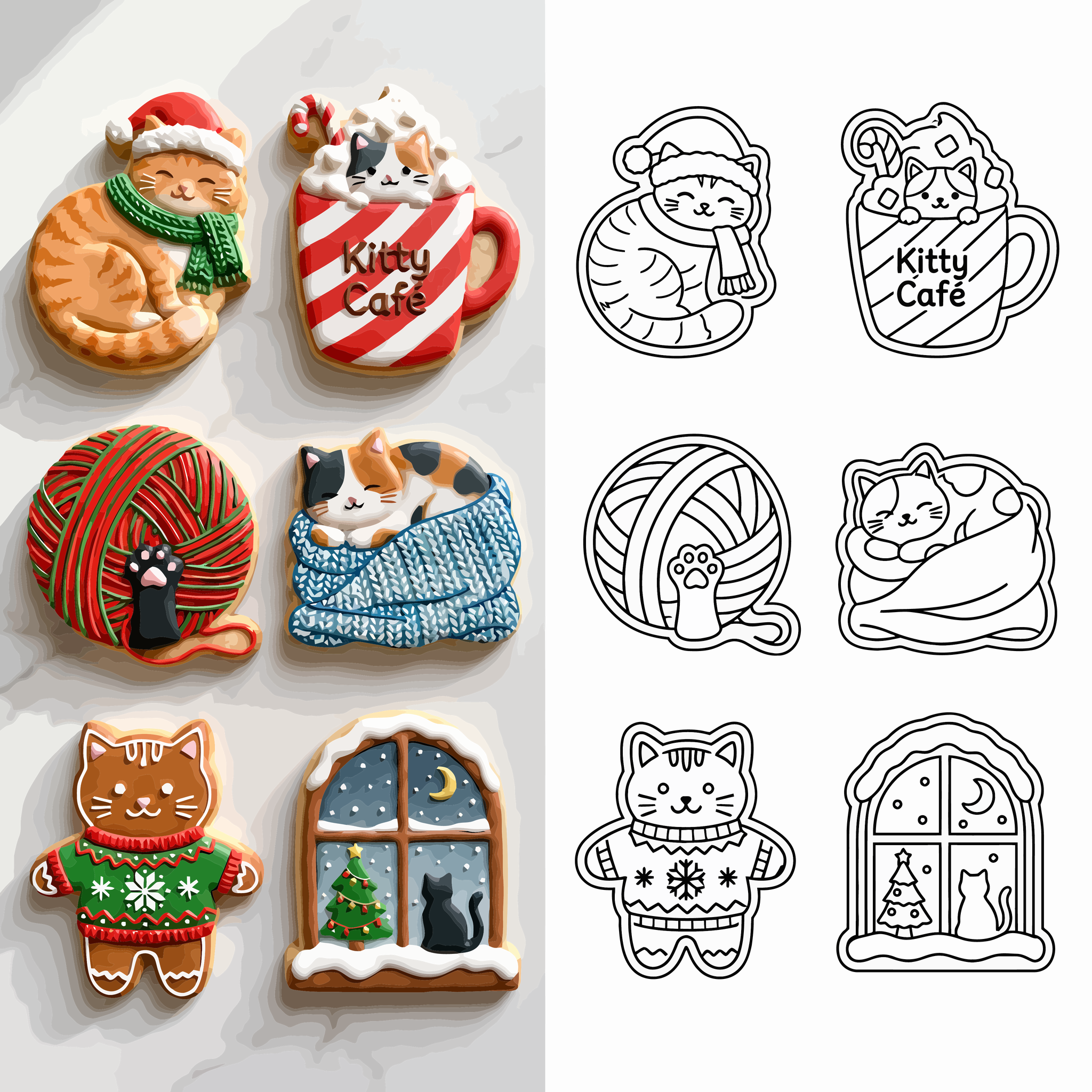 Christmas-Kitty-Cafe-Cookies-and-Simplified-Line-Art-Square-Spaced
