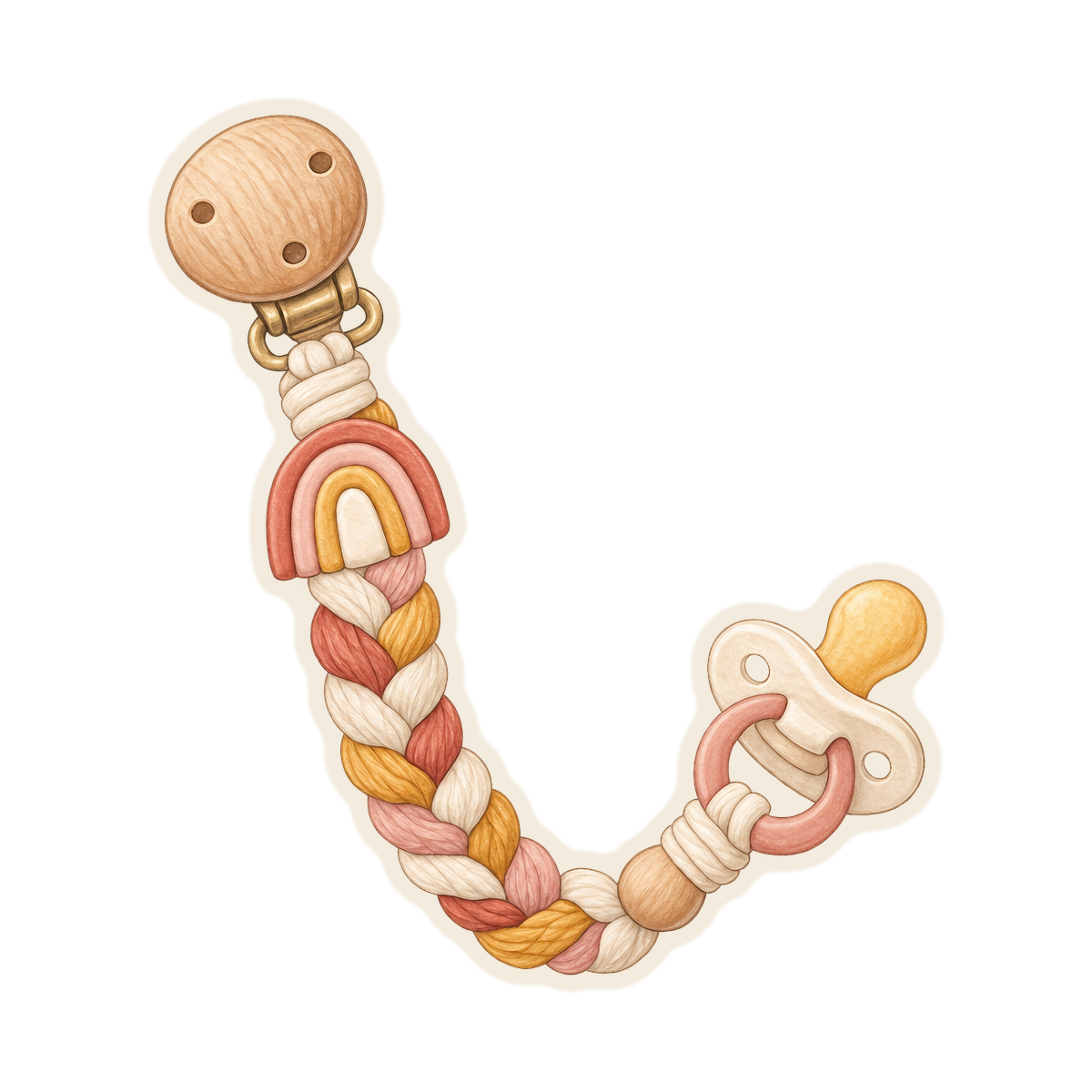 Boho Rainbow Pacifier Clip