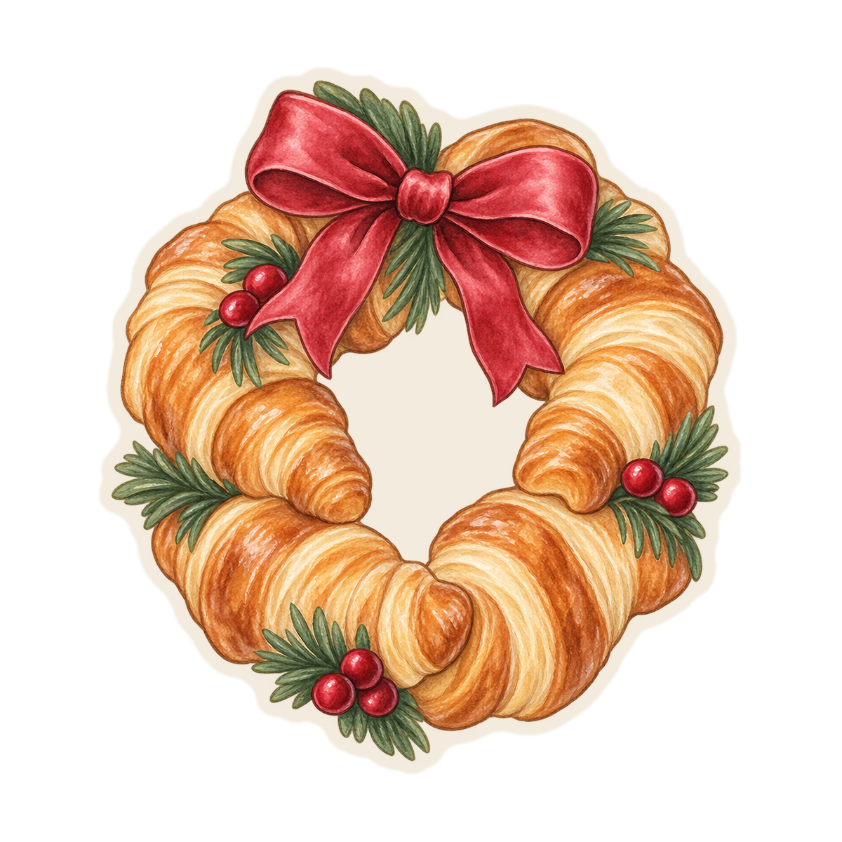 Croissant Christmas Wreath