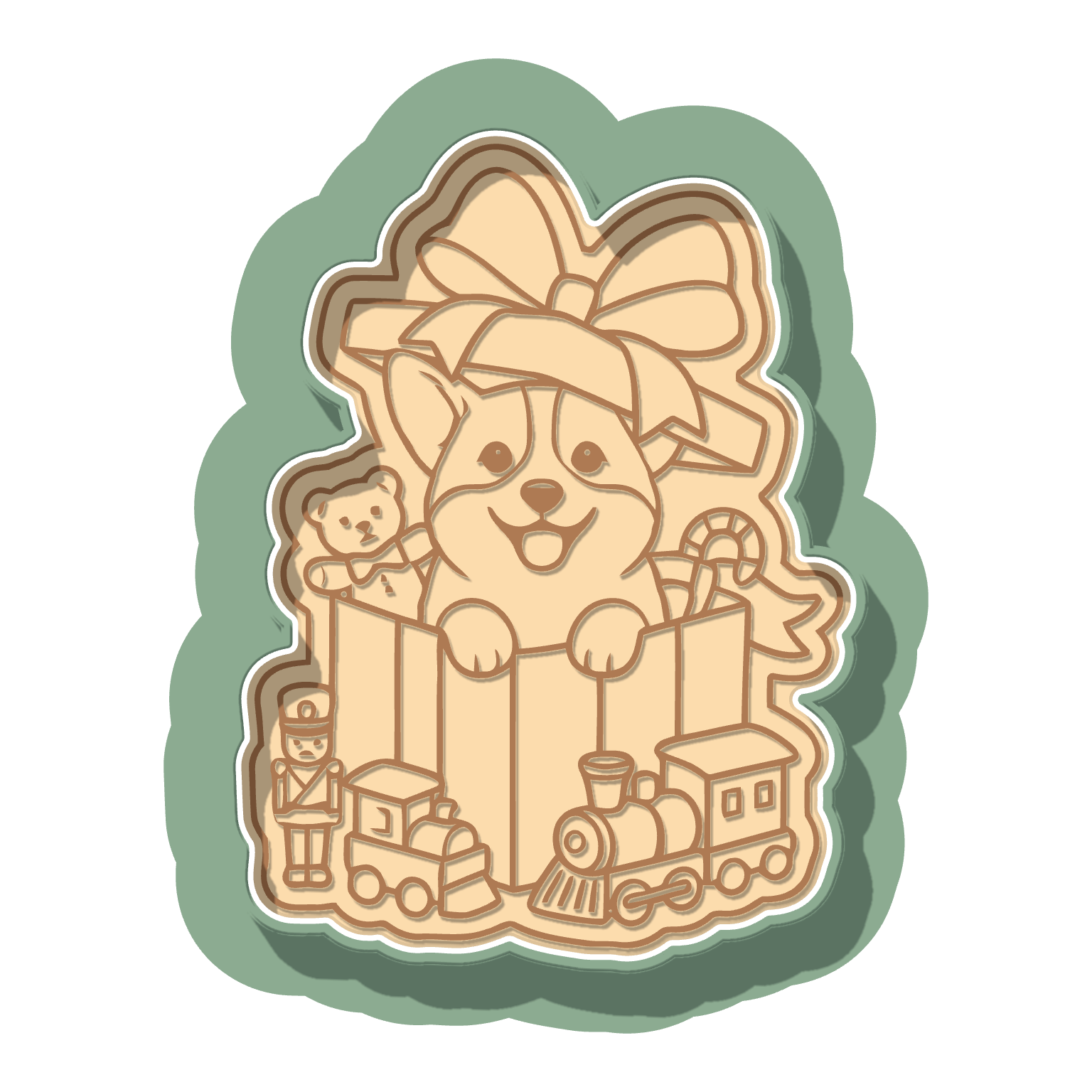 Corgi Present · Cutter + Stamp