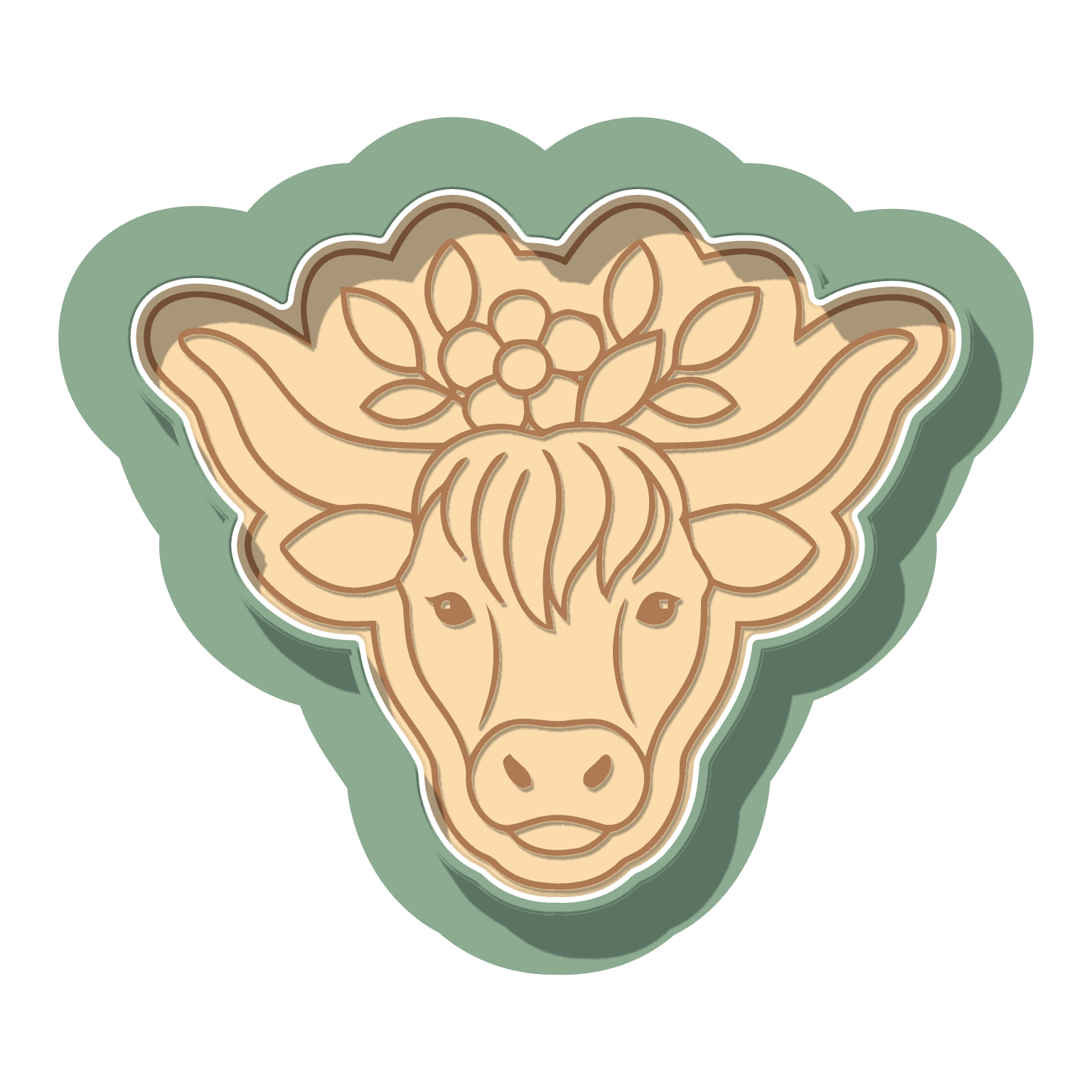 Floral Steer · Cutter + Stamp