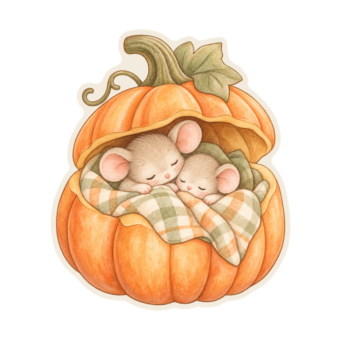 Sleeping Mice in Pumpkin