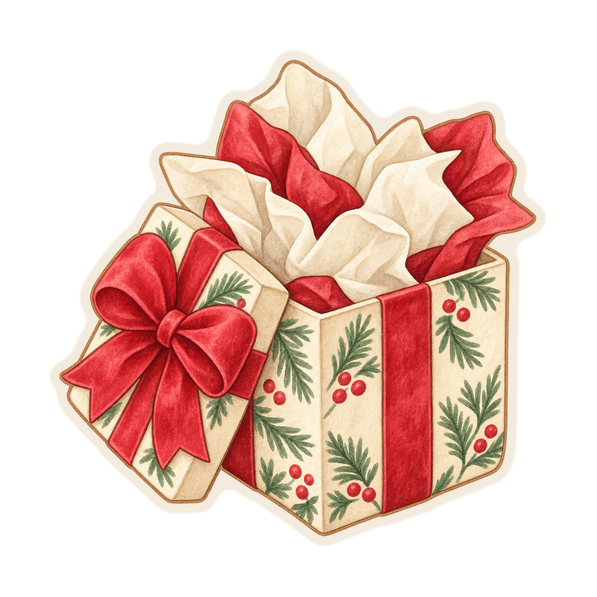 Open Christmas Gift Box