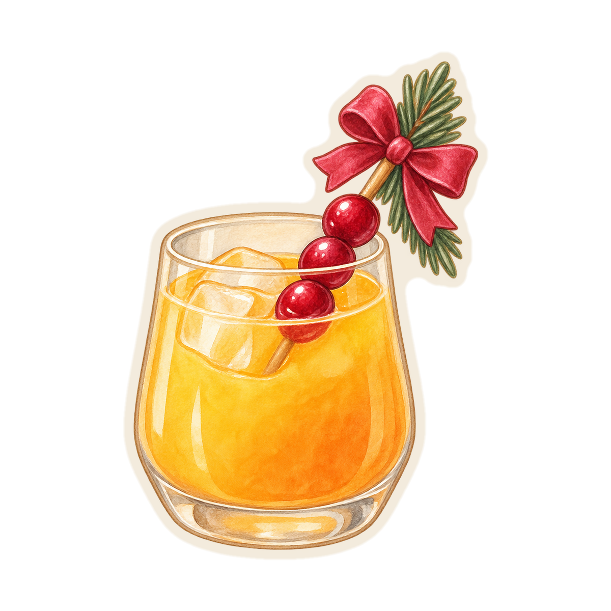 Christmas Cranberry Cocktail Glass