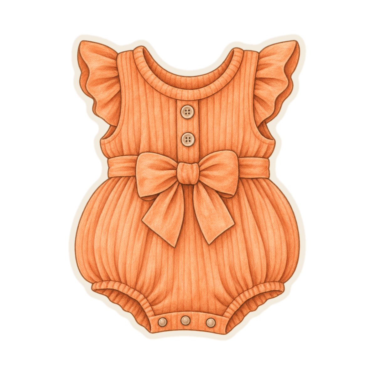 Orange Ruffled Baby Romper