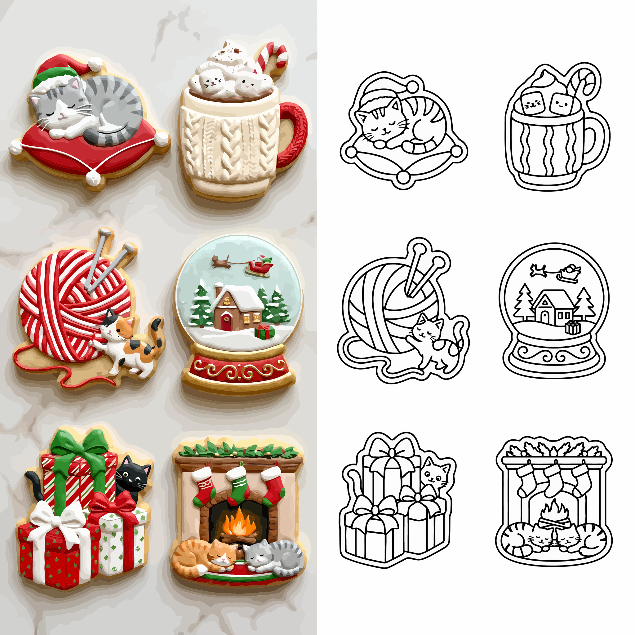 Cozy-Christmas-Cats-and-Cocoa-Cookies-and-Simplified-Line-Art-Square