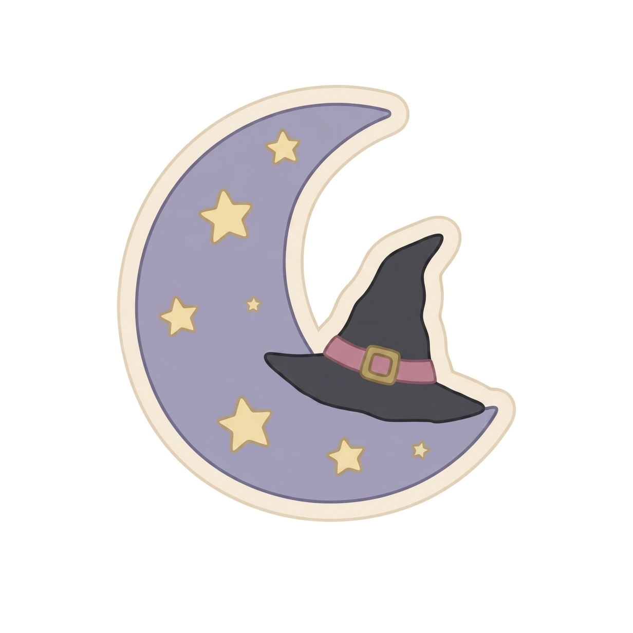 Moon With Witch Hat
