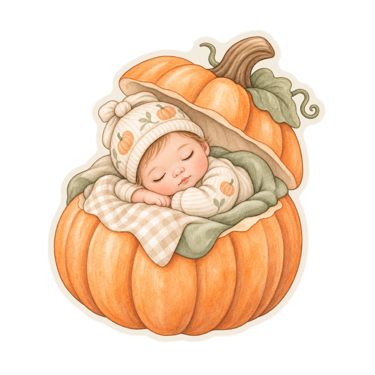 Sleeping Baby in Pumpkin