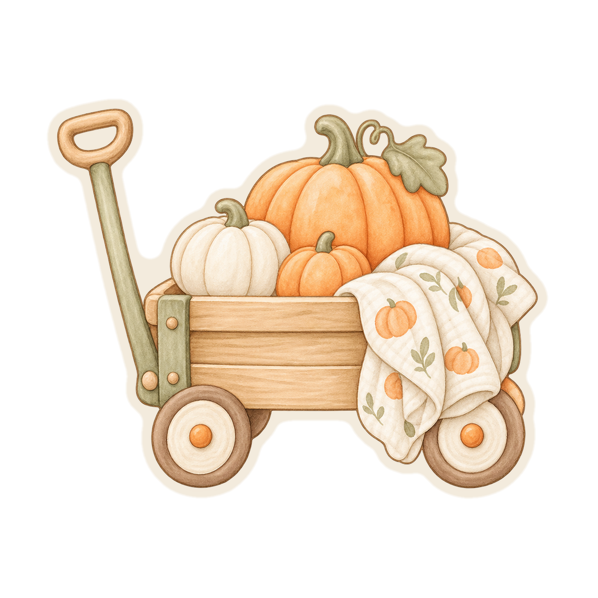 Pumpkin Wagon With Blanket