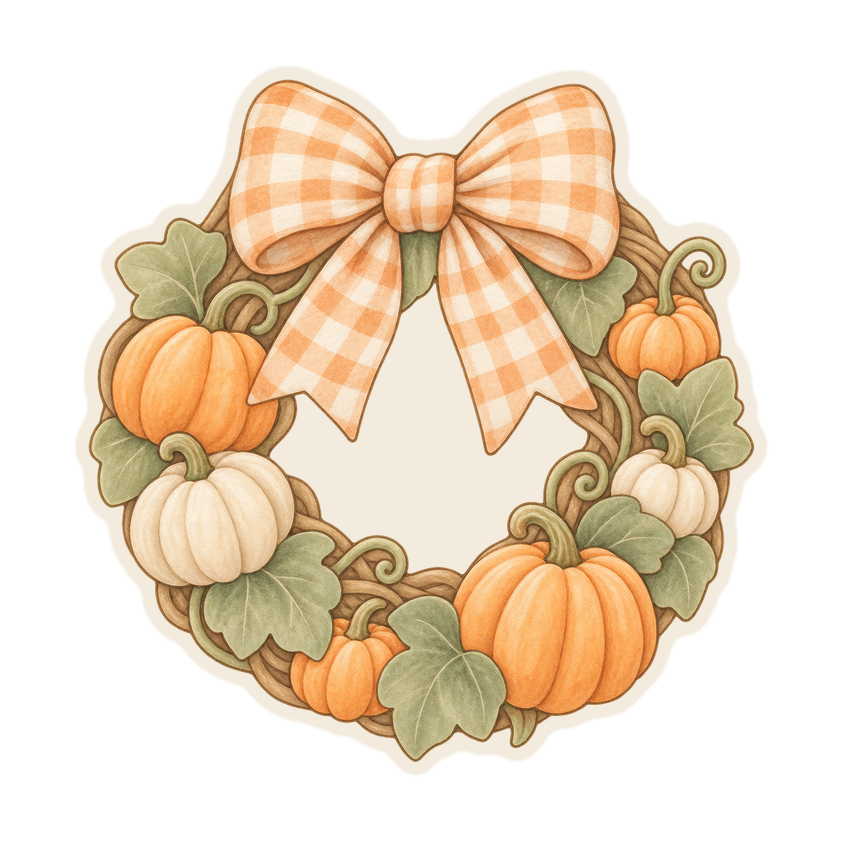 Pumpkin Wreath With Bow