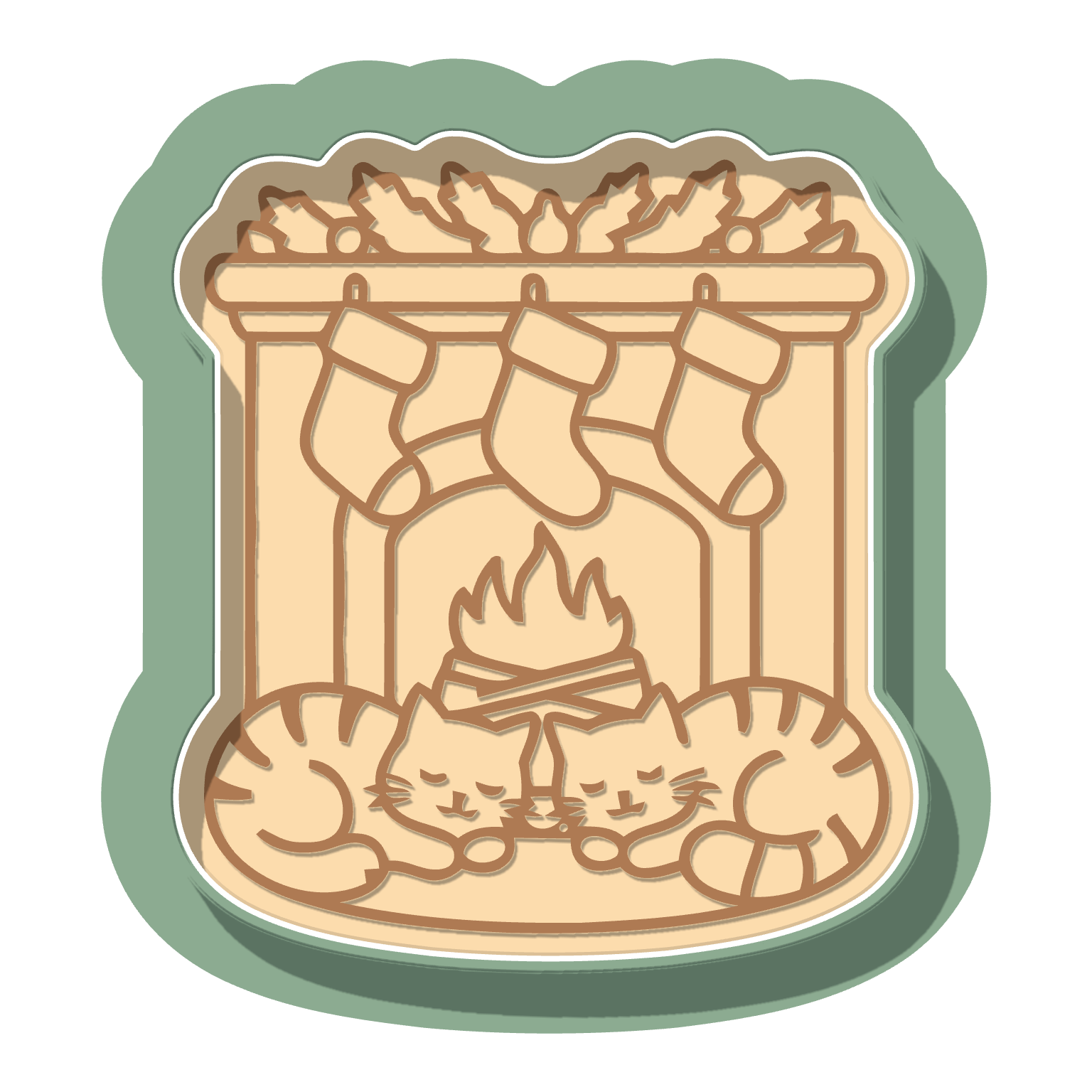 Fireplace Cats · Cutter + Stamp