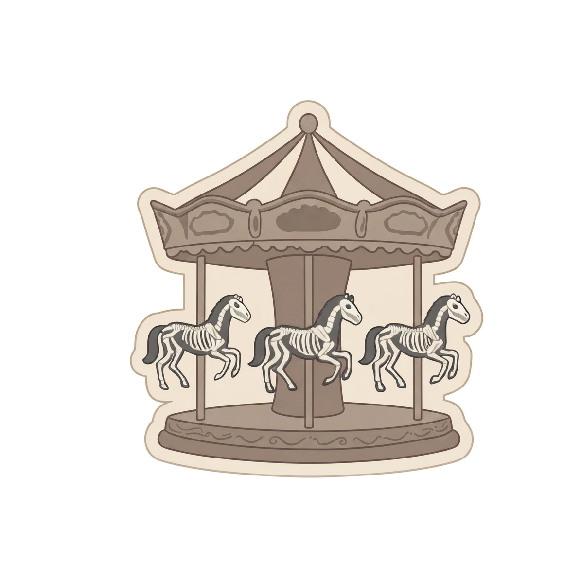 Skeleton Carousel Horses