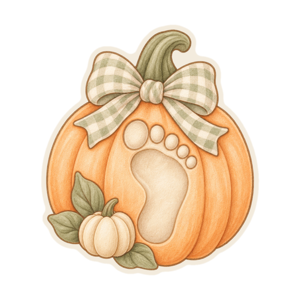 Pumpkin Baby Footprint Plaque