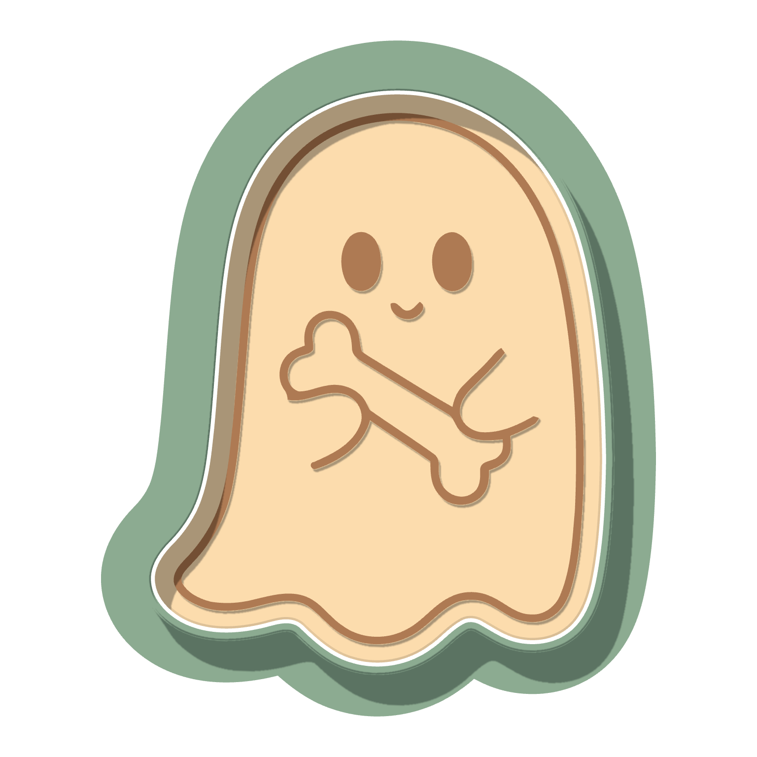Ghost with Bone · Cutter + Stamp