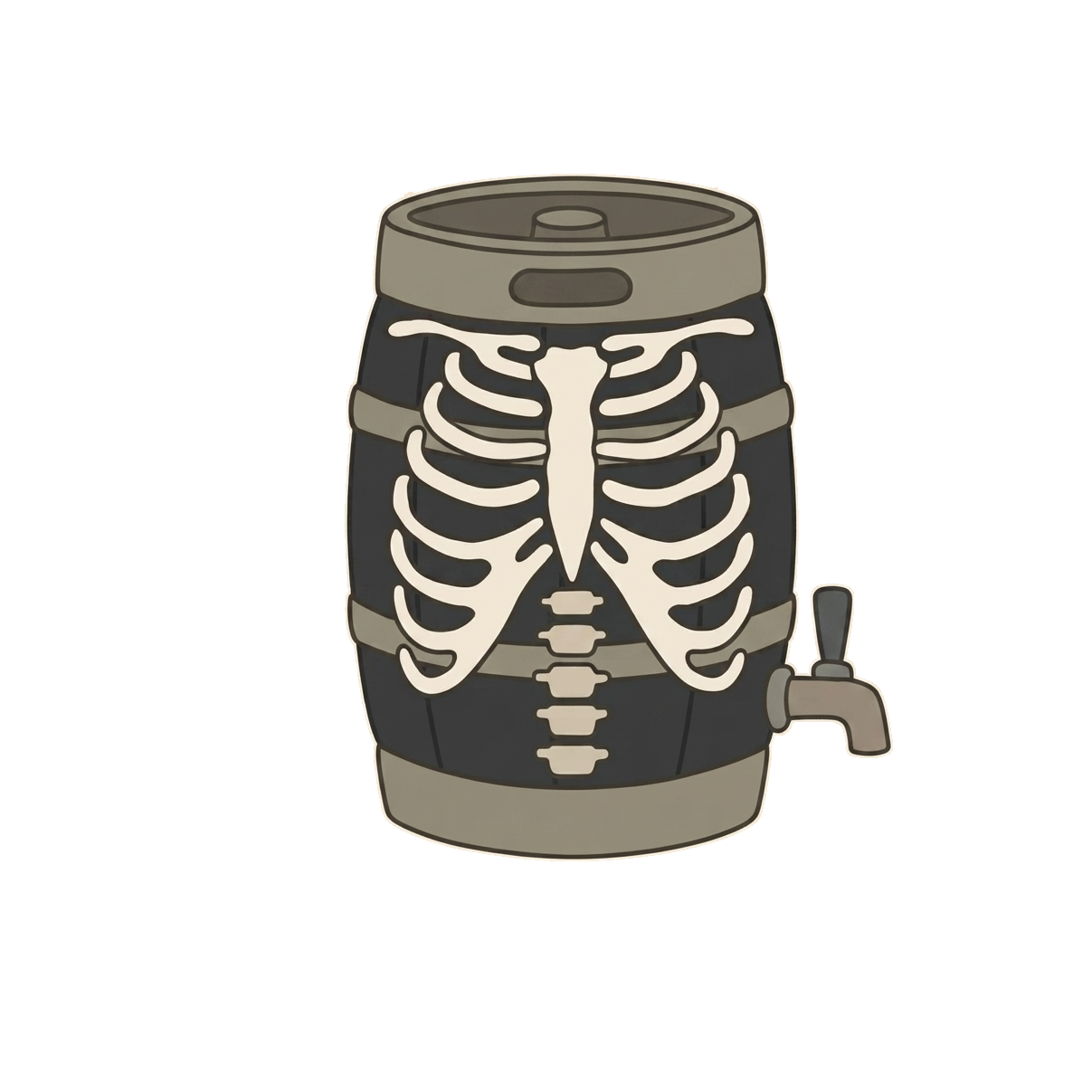 Skeleton Keg With Tap
