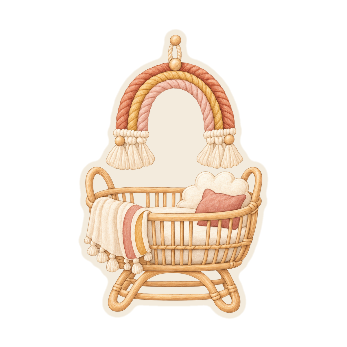 Boho Rainbow Baby Cradle