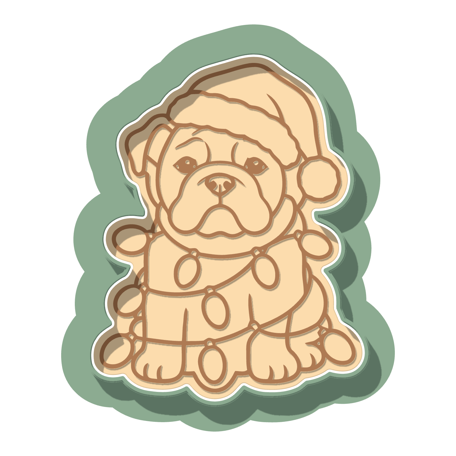 Bulldog Santa · Cutter + Stamp