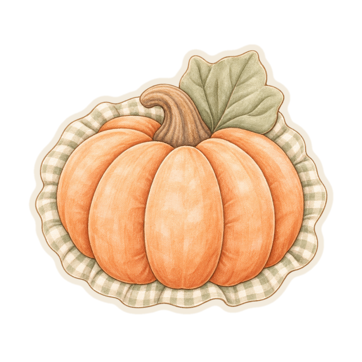 Pumpkin With Leaf Plaque