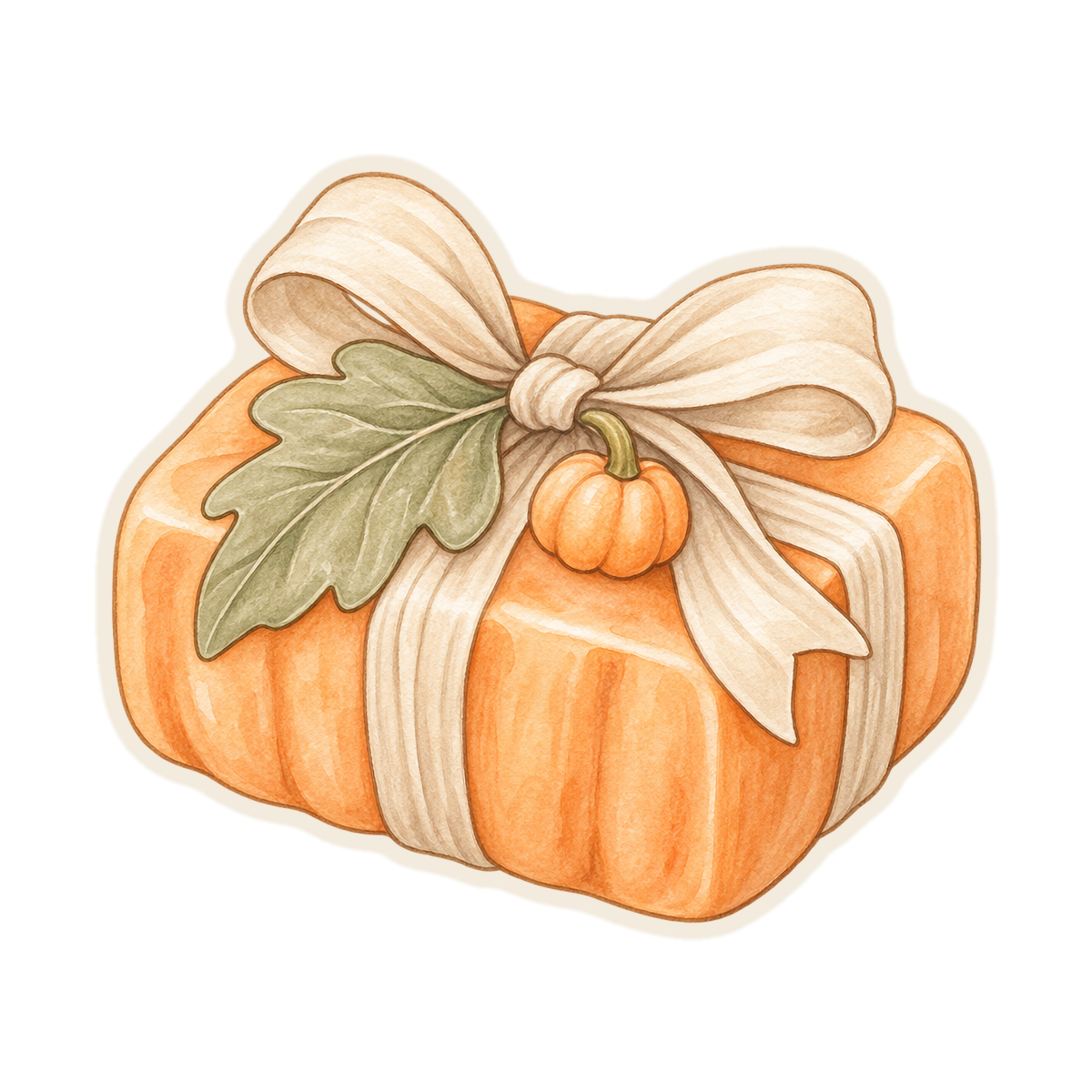 Pumpkin Gift Box With Leaf