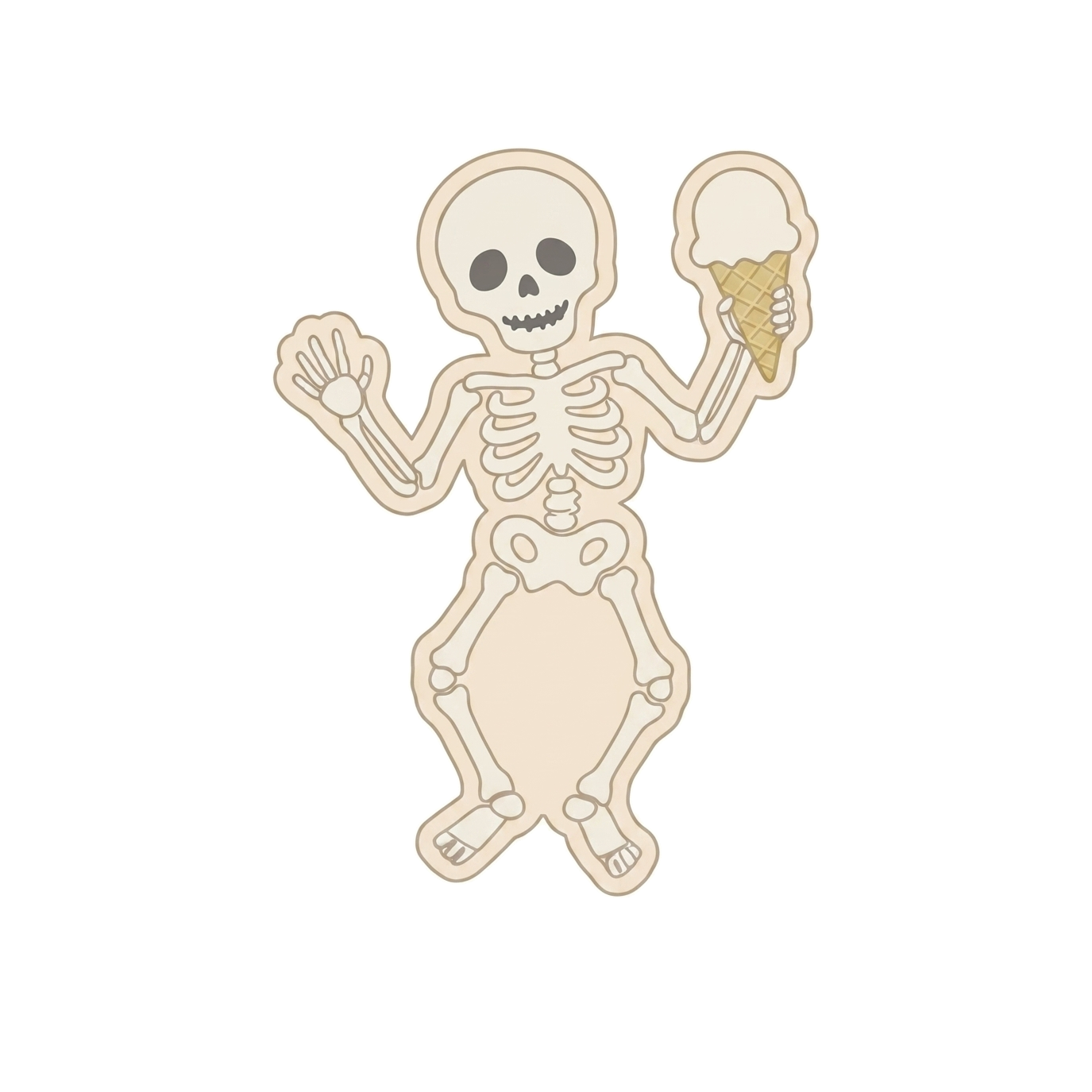 Dancing Skeleton With Ice Cream