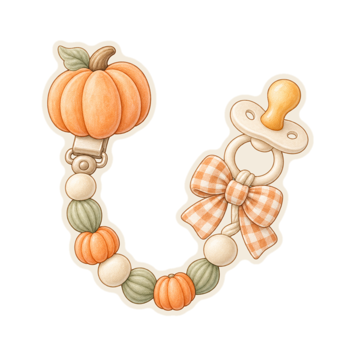 Pumpkin Pacifier Clip