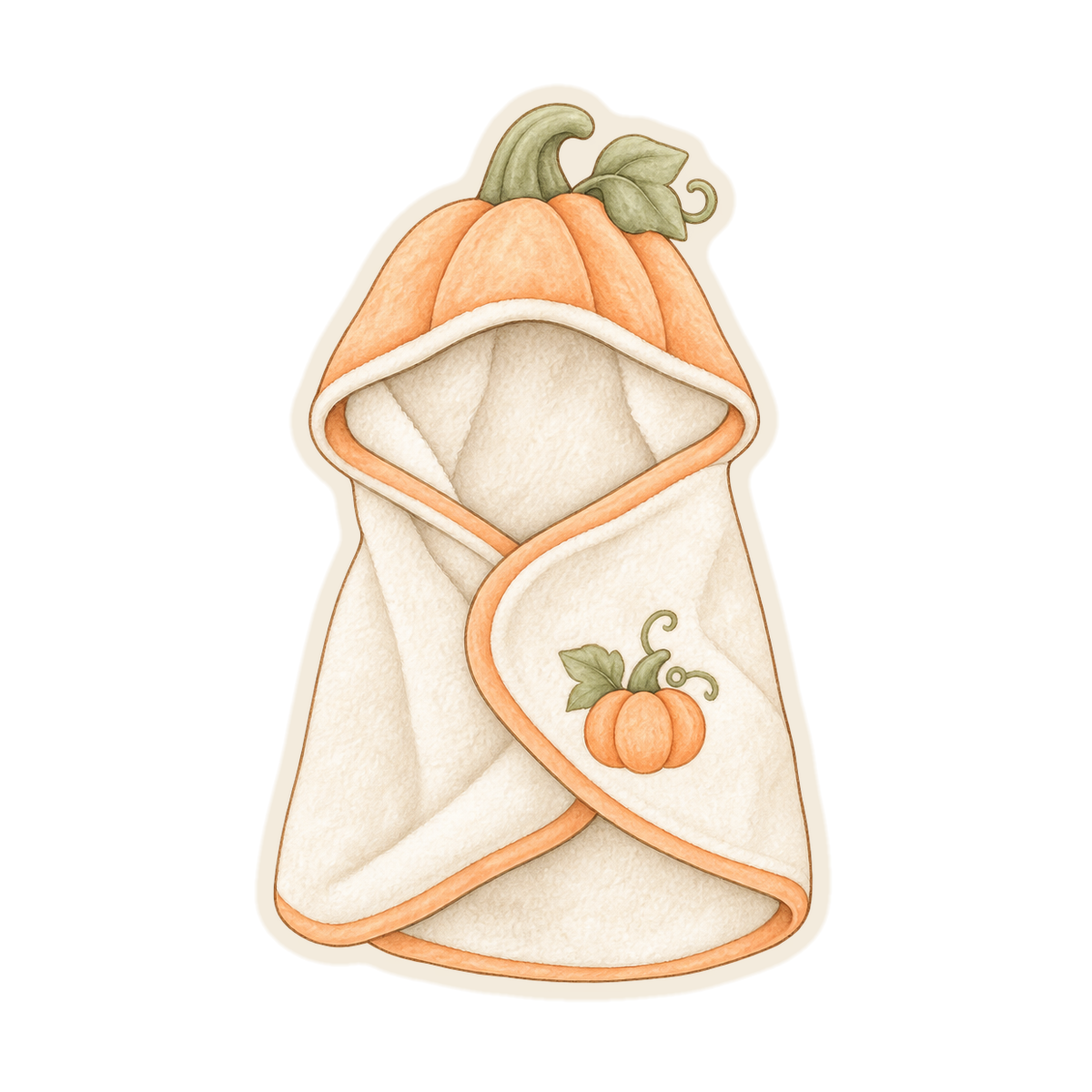 Pumpkin Hooded Baby Towel